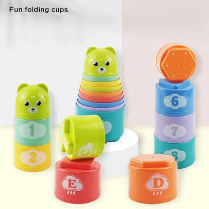 Kids Brain Response Fold Cup Game - Hand Speed Competition & Early Learning Puzzle Toy