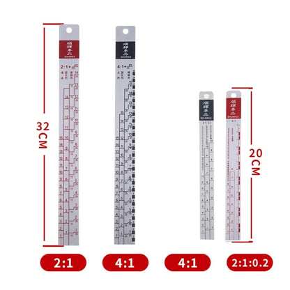 Paint Mixing Ratio Ruler – Standard Dipstick Scale Tool for Accurate Paint Measurement & Color Mixing in Automotive & DIY Projects