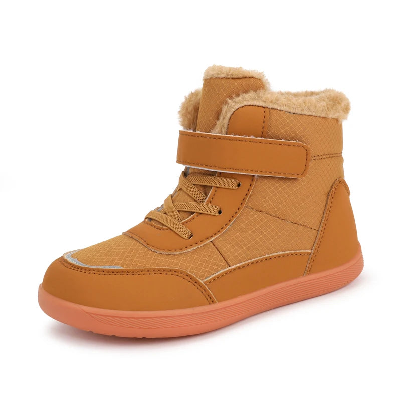 Kids Wide Toe Snow Boots - Warm Minimalist Barefoot Winter Shoes for Boys & Girls Toddlers
