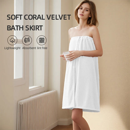 Women's Wearable Quick-Dry Bathrobe Towel – Soft 280gsm Spa Wrap with Contemporary Gnham Design