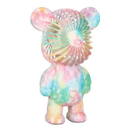 Graffiti Bear Electric Fan - USB Rechargeable 3-Speed Desktop Fan for Camping & Travel