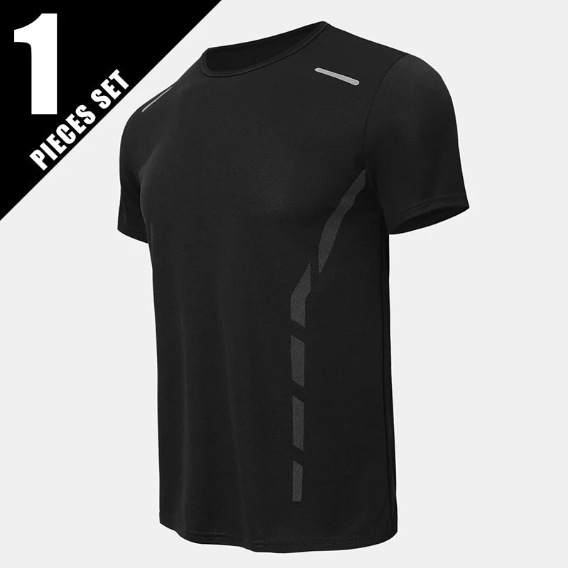 Men’s Summer Quick-Dry Sports T-Shirt – Printed Short Sleeve Loose Fit Athletic Running & Fitness Top for Teens and Adults