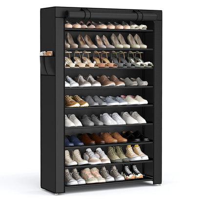 SONGMICS 9-Tier Shoe Rack – Nonwoven Fabric Covered Shoe Organizer for 40-50 Pairs, Entryway Storage Shelf