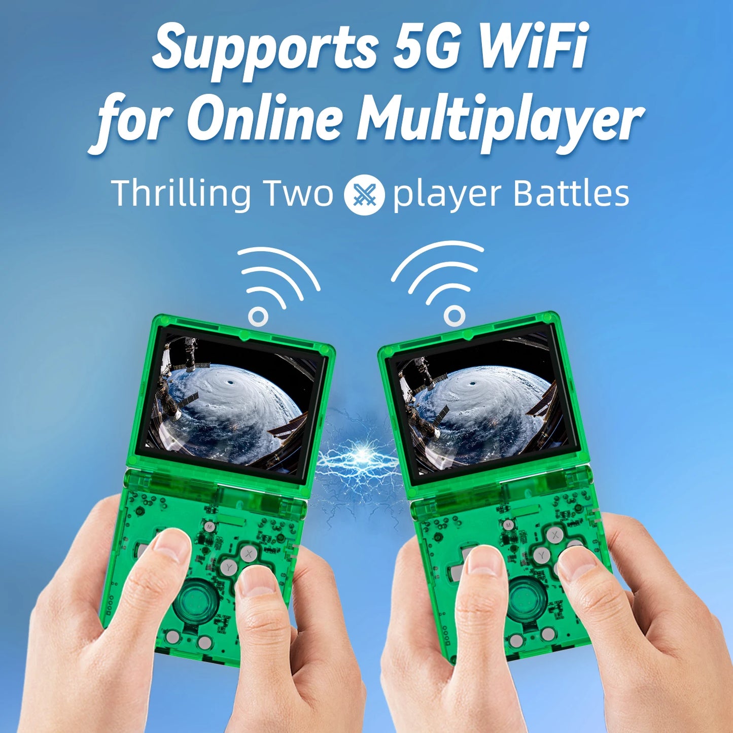 ANBERNIC RG35XXSP Flip Handheld Game Console – 3.5” IPS Display, 64GB, 64-Bit Linux, Online Play