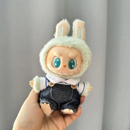 17cm Labubu Doll Clothes — Mini Outfit Accessories for K-Pop EXO I & II Dolls | Sitting Party Overalls Gift