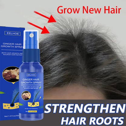 Ginger Hair Growth Serum Spray - Moisturizing Scalp Care and Nourishing Hair Treatment for Men and Women