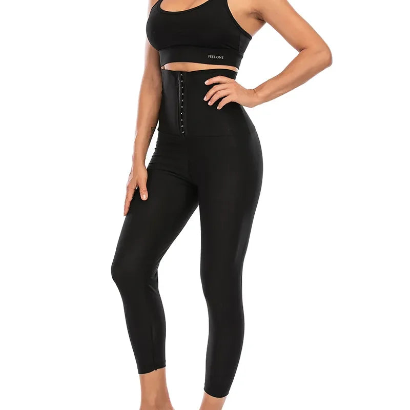 Sauna Shaper Pants - Full Body Shaper with Hot Sweat Effect Coating - Slimming Workout Gym Leggings for Fitness Sports