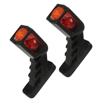 2PCS Tri-Color Trailer 9LED Side Marker Light – Waterproof 12-24V Truck Contour Waist Light in Red, White & Yellow