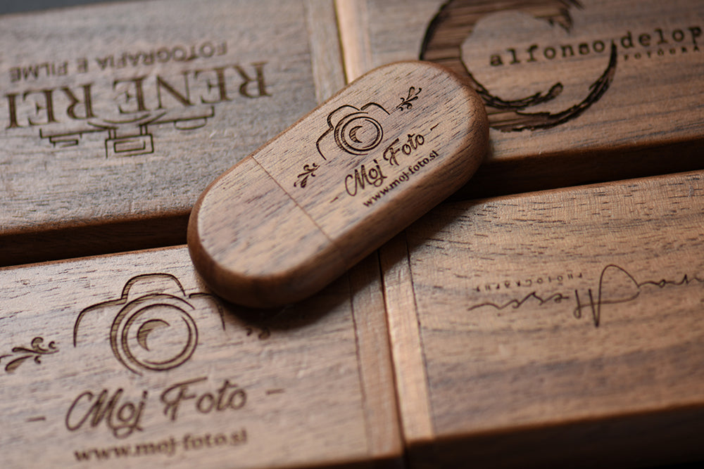 Custom Logo Wooden USB 2.0 Flash Drive with Box – 4GB 16GB 32GB 64GB Memory Stick for Wedding Photography Gifts