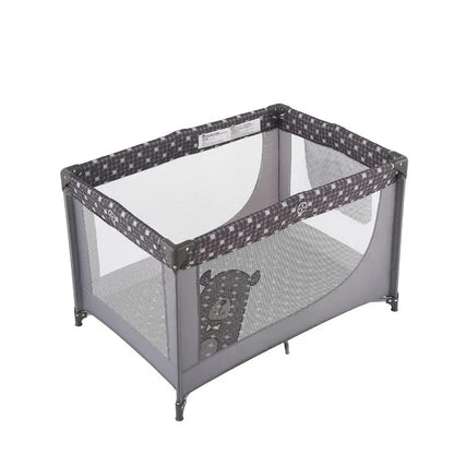Portable Baby Crib Playpen with Mattress & Carry Bag — Foldable Travel Play Yard, Grey