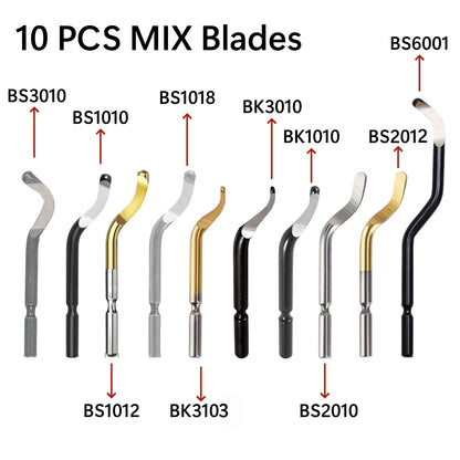 11-Piece Deburring Tool Set - High-Speed Steel Swivel Blades for Metal, Plastic, PVC, Copper, Aluminum & Resin