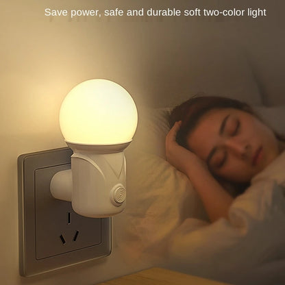 LED Night Light with EU/US Plug – 2-Color Dimmer, Eye Protection, Baby Nursing, Sleep, Reading, Living Room Lamp