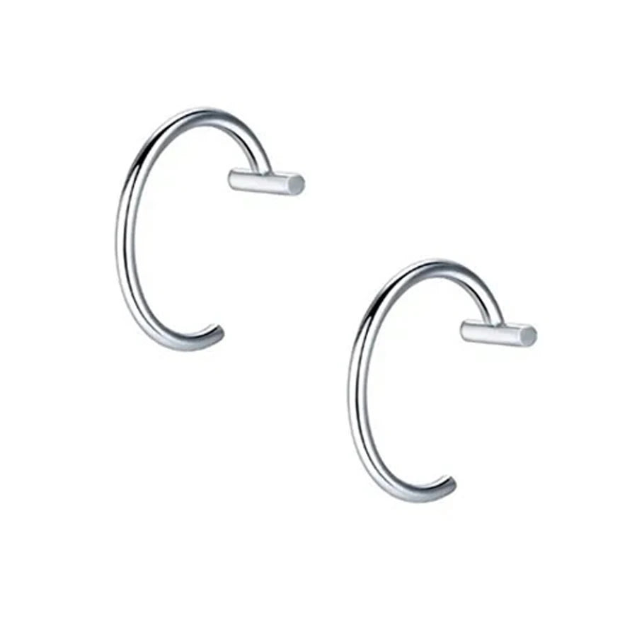 2PCS Trendy 10mm Stainless Steel Punk Clip-On Fake Piercing – Unisex Nose & Lip Rings, Tusk Body Jewelry for Men & Women