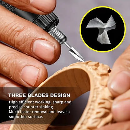 5PCS Wood Carving Drill Bits Set – 1/8" Shank Rotary Engraving & Grinding Tools for Woodworking Crafts & Detailing