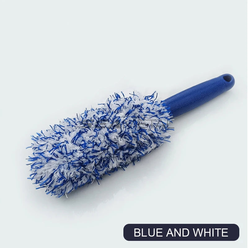SEAMETAL Car Wheel & Tire Cleaning Brush – Portable Plush Hub Brush for Car Detailing and Dust Removal
