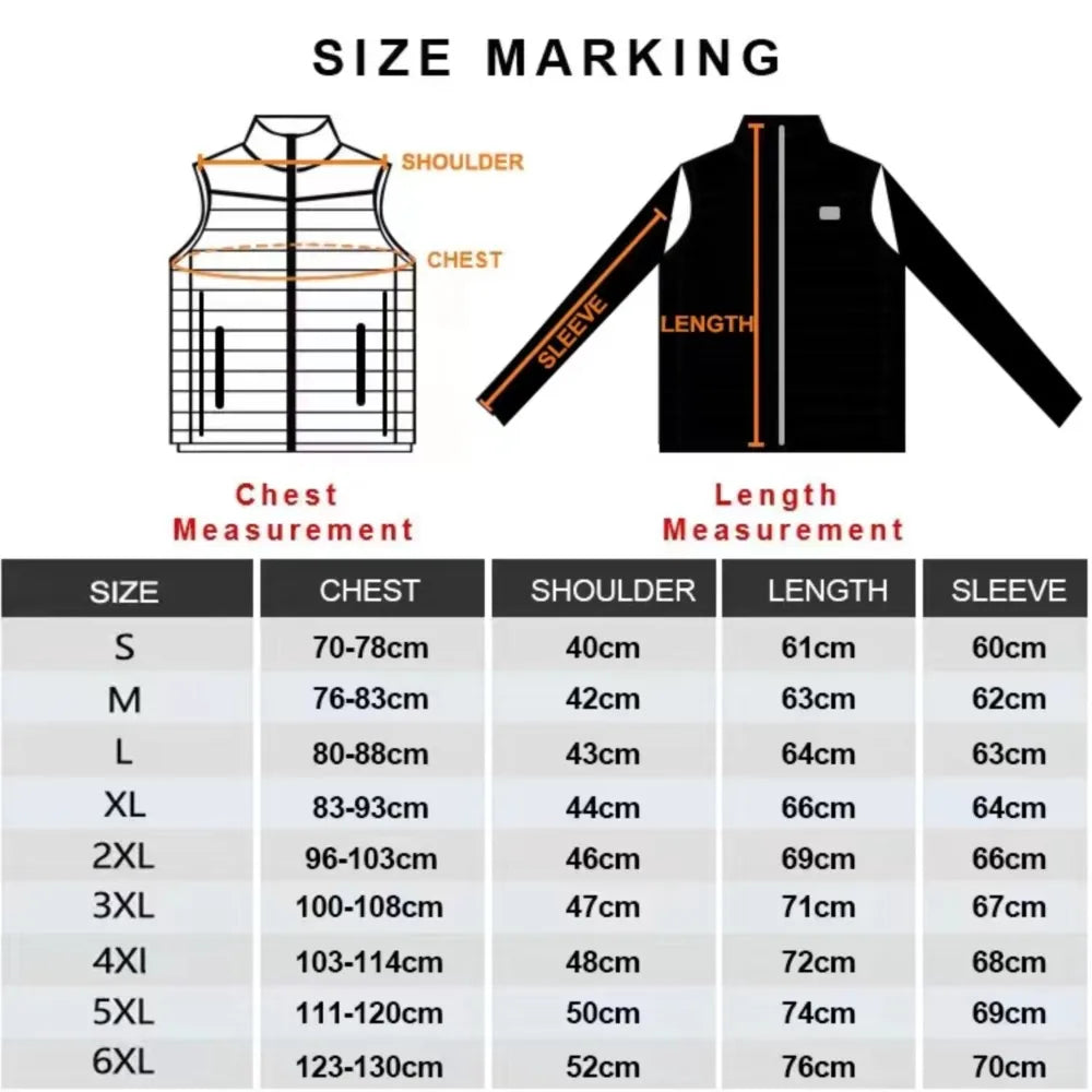21-Zone USB Heated Jacket for Men & Women – Warm Self-Heating Vest & Coat for Skiing, Camping, Hiking, and Winter Wear