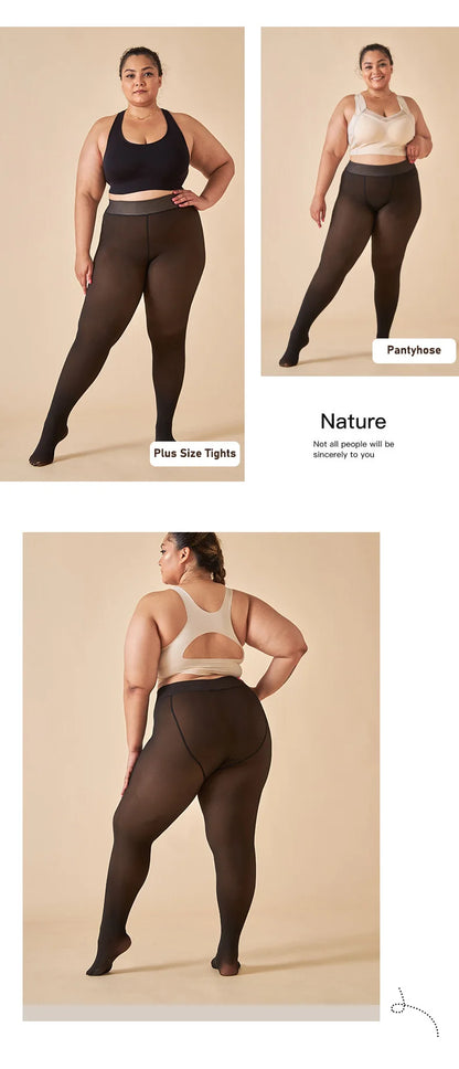 Women’s Thicken Thermal Fleece Leggings – High Waist Winter Tights, Slim Elastic Pantyhose