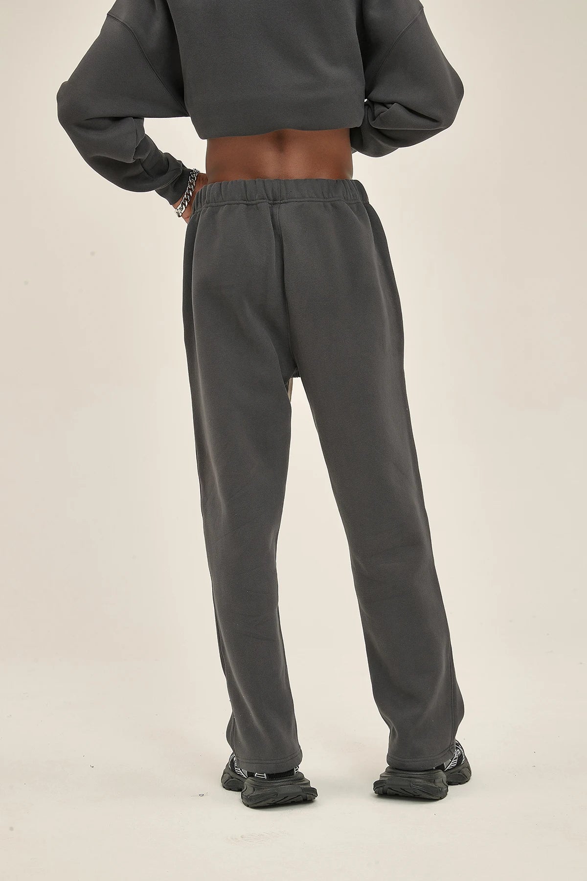 Straight-Lined Solid Color Cashmere Sweatpants – Soft Cozy Lounge Pants