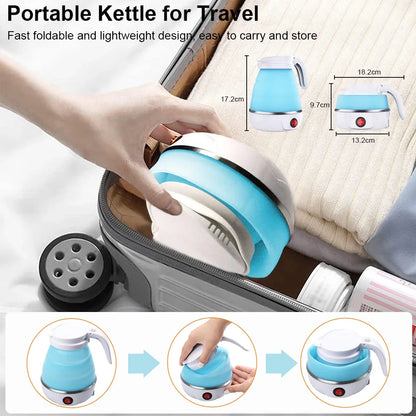 Portable 600ML Folding Electric Kettle – Travel & Camping Electric Water Heater, Foldable Design