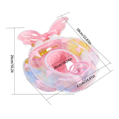 Inflatable Kids Swim Seat - Tear-Resistant Pool & Beach Water Toy with Fun Car Horn Design for Children