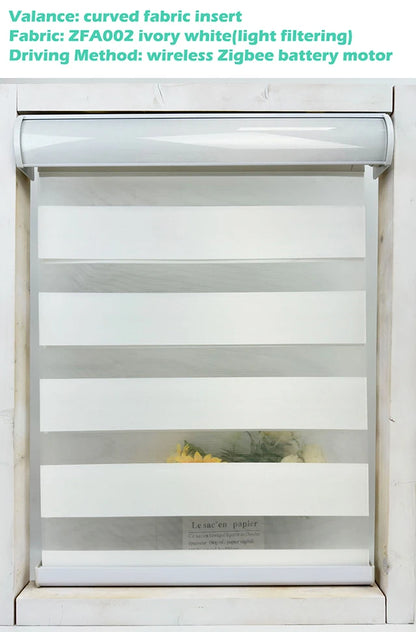 Decopedia Custom Made Zebra Blinds – Motorized Roller Blackout Day & Night Window Blinds for Sliding Doors