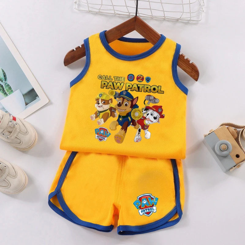 PAW Patrol Kids Soccer Jersey Set - Colorful Sleeveless Sportswear Training Outfit