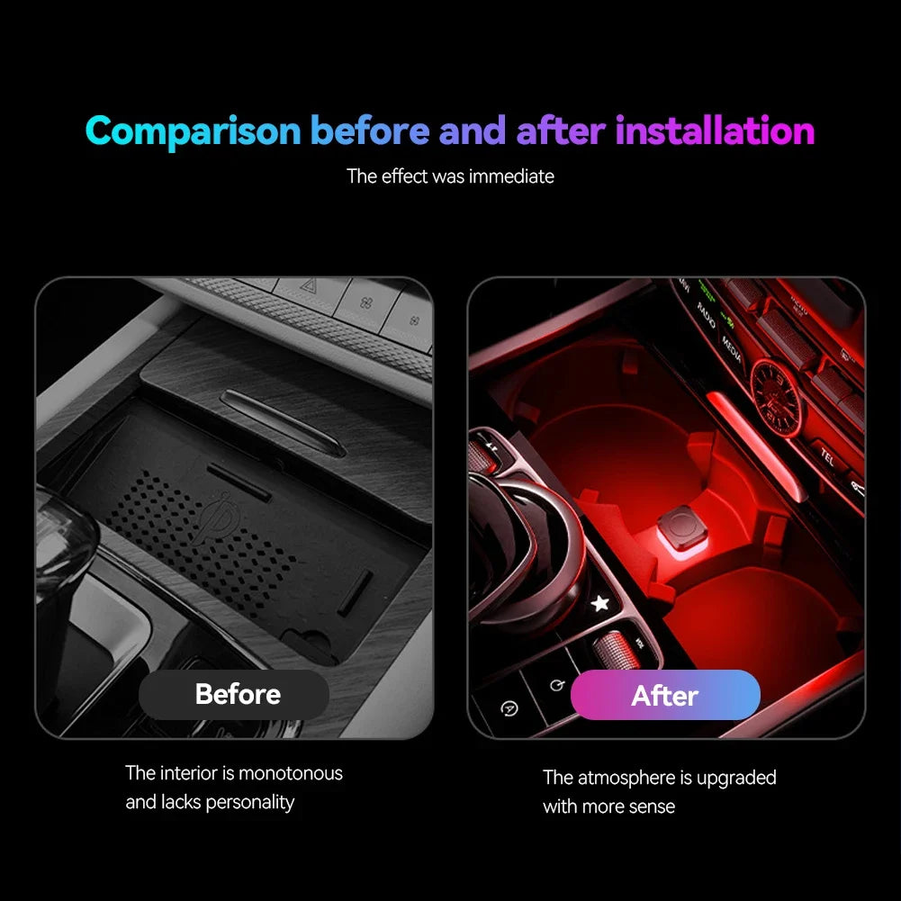 Universal USB Car Interior LED Ambient Light - Colorful Atmosphere Lamp & Decorative Reading Light Accessories