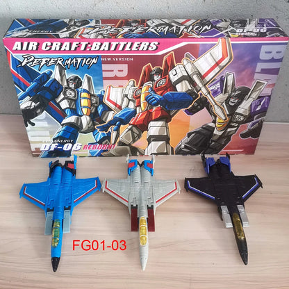 JINBAO FG0103 FG04 Starscream Skywarp Thundercracker F-15 Deformation Robot Action Figure Model – Anime Transformer Toy Set