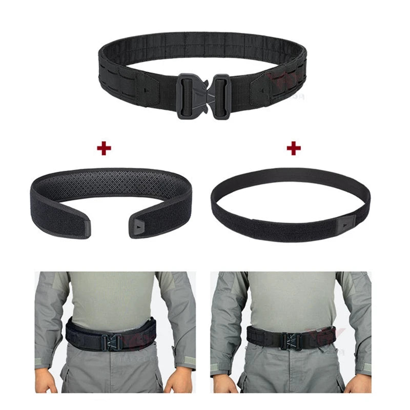 YAKEDA Battle Molle Riggers Belt – Heavy-Duty 3-in-1 Tactical Duty Belt with Anti-Slip Pad & Inner Belt