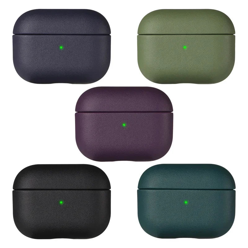 Leather Grain Case for AirPods Pro 2, AirPods 3 & 4 — Protective Cover for Apple Bluetooth Earphones