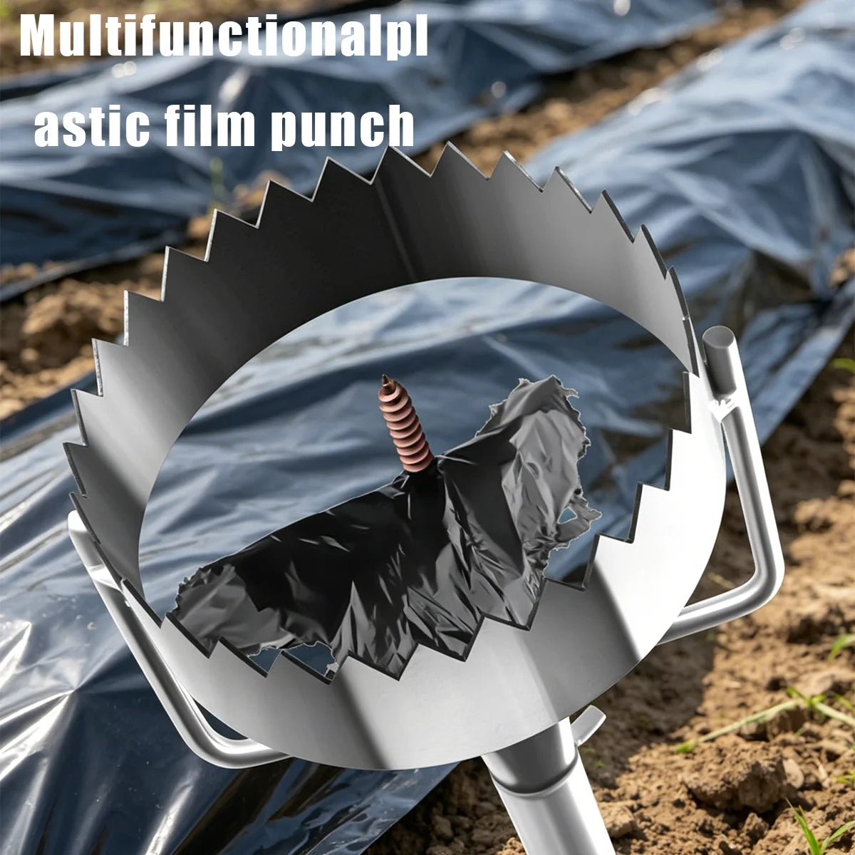 Plastic Film Perforator Tool - Telescopic Punch for Garden, Horticulture & Agricultural Planting