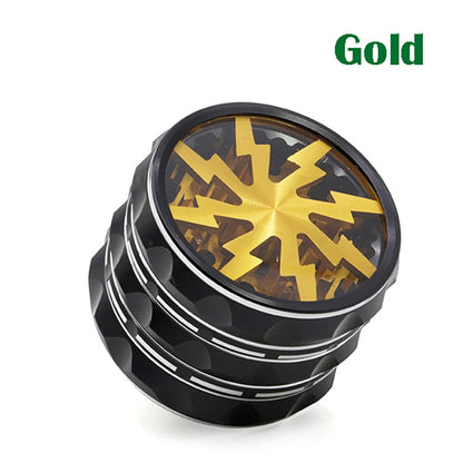 60mm 4-Part Aluminum Herb Grinder – Metal Spice Mill with Transparent Skylight for Tobacco & Smoking Accessories
