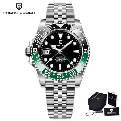 PAGANI DESIGN V3 GMT Men’s Luxury 40mm Automatic Mechanical Watch – Sapphire Crystal Stainless Steel Waterproof