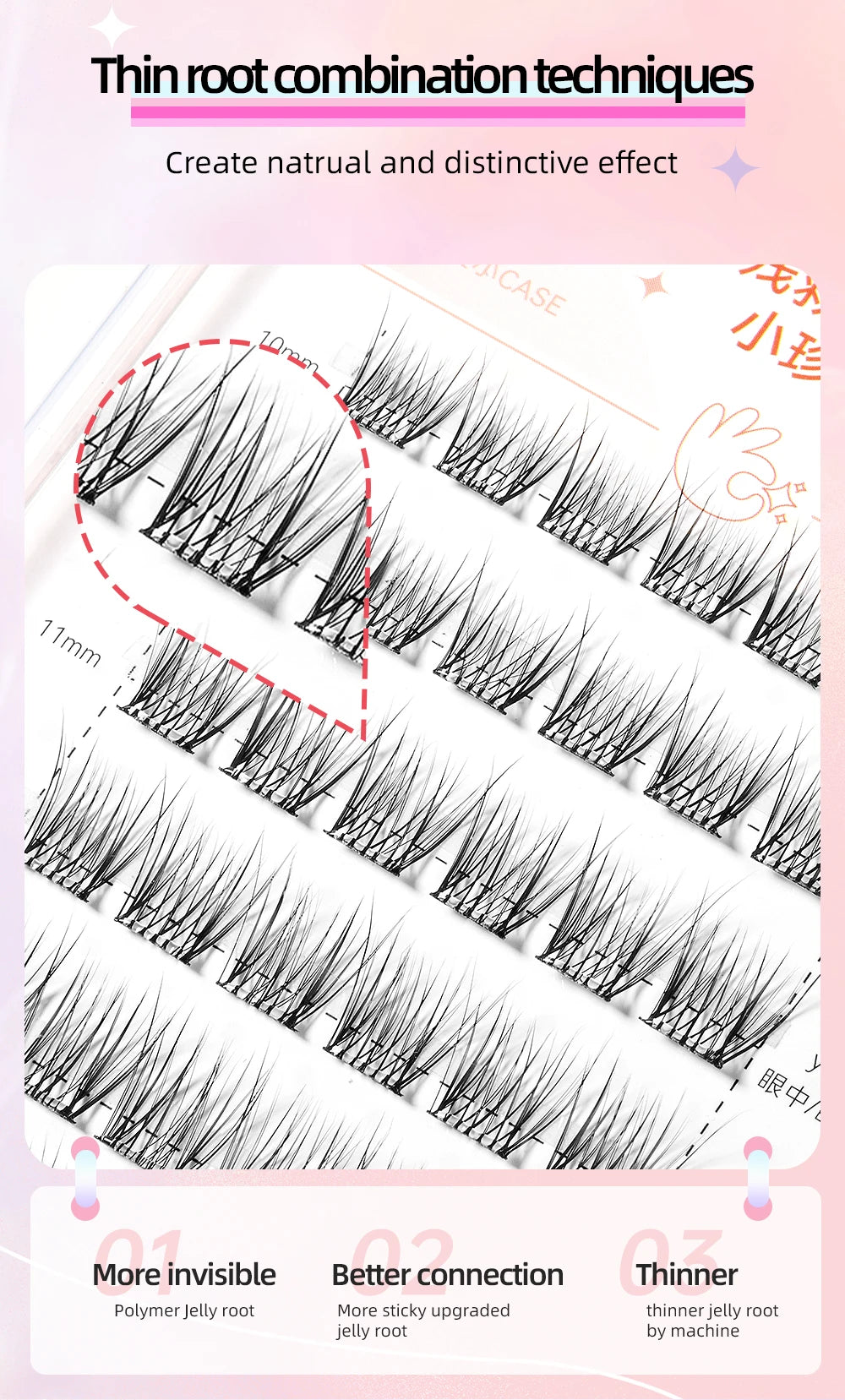 Yelix Self-Adhesive False Eyelashes — Reusable DIY Cluster Lashes, Glue-Free, Natural Soft