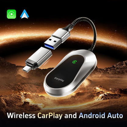 2025 Upgrade Wireless CarPlay & Android Auto AI Box – Dual-Band WiFi Bluetooth Auto Connect for iPhone & Android
