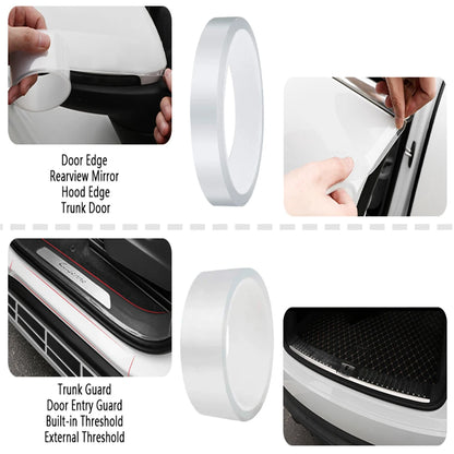 Transparent Car Door Protector Stickers: Anti-Scratch Nano Tape for Auto Trunk Sill, Scuff Protection Film - Door Edge Protective
