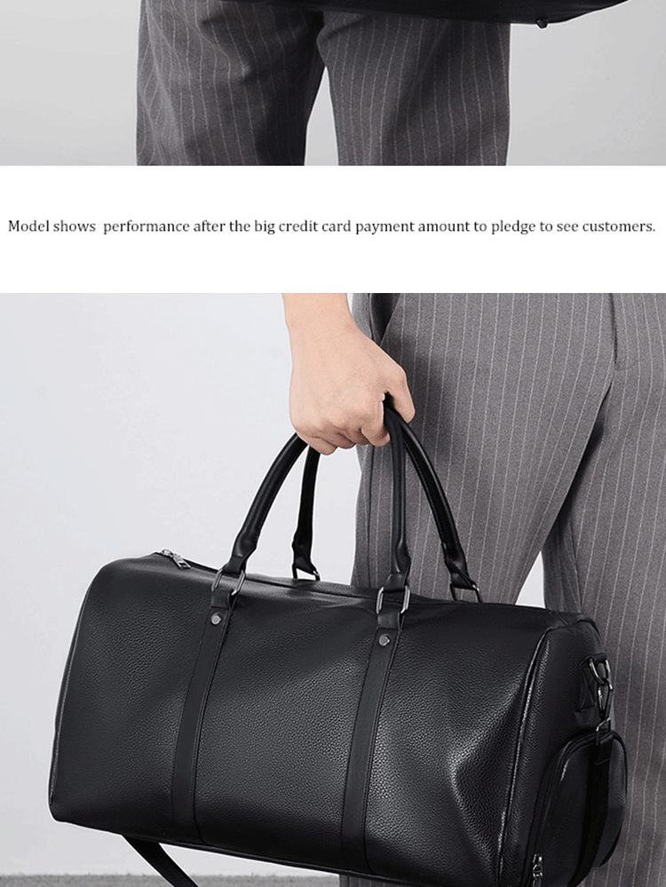 Retro Short Trip Bag – Large Capacity Sports, Motorcycle, and Training PU Waterproof Leisure Fitness Bag