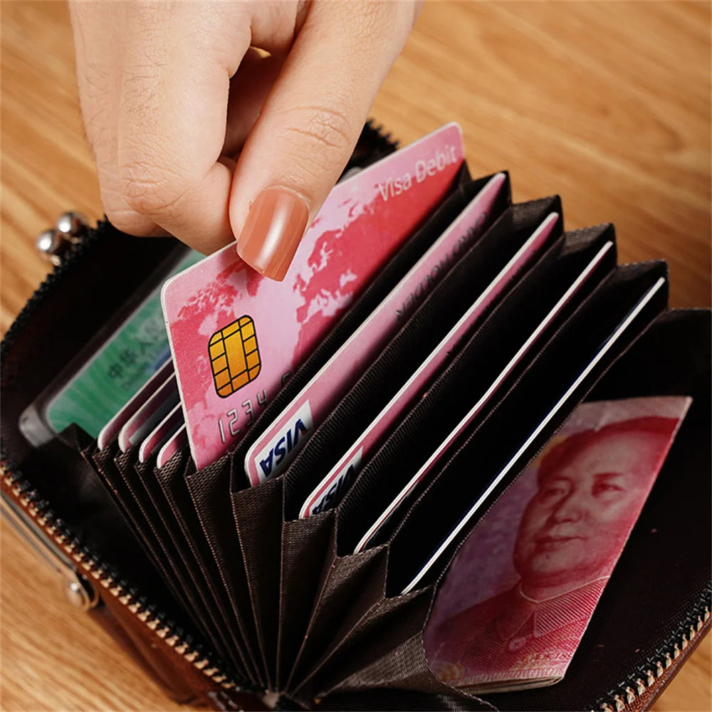 Women’s Fashion Wrist Strap Wallet – Retro Buckle Purse with Large Capacity & Multi Card Slots