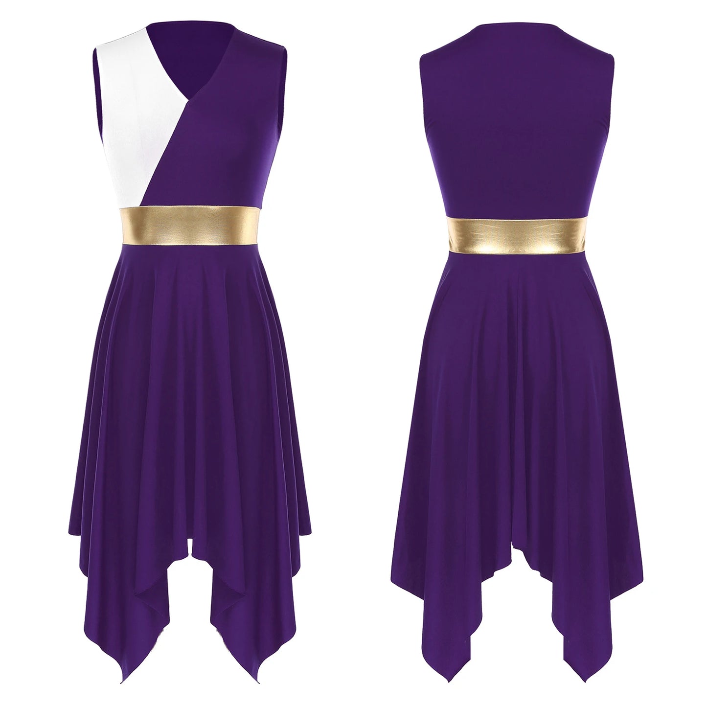 Women's Praise Dance Dress - Modern Liturgical Church Choir Costume with Irregular Hem for Ballet & Contemporary Dance