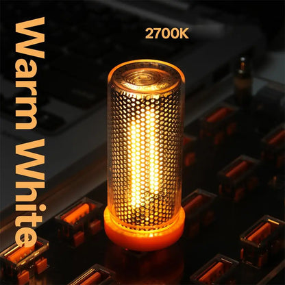 Retro USB LED Filament Night Light - Warm Yellow Flame Ambient Bulb for Car, Bedroom & Home Decor