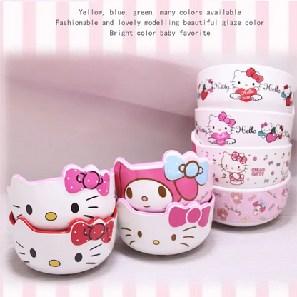 Sanrio Hello Kitty Cartoon Soup Bowl – Cute Anti-Drop Kitchen Tableware, Creative Instant Noodle Bowl Accessory