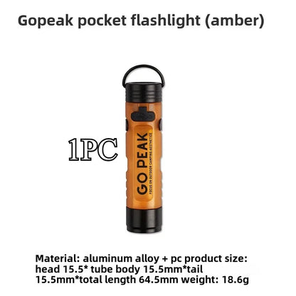 GOPEAK Mini LED Keychain Flashlight – Portable Pocket Clip Light for Outdoor Use, Emergency, Camping & Disaster Relief