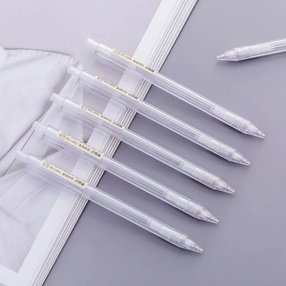 5-Piece White Mechanical Pencil Set - 0.5mm and 0.7mm Automatic Pencils for School and Office Supplies
