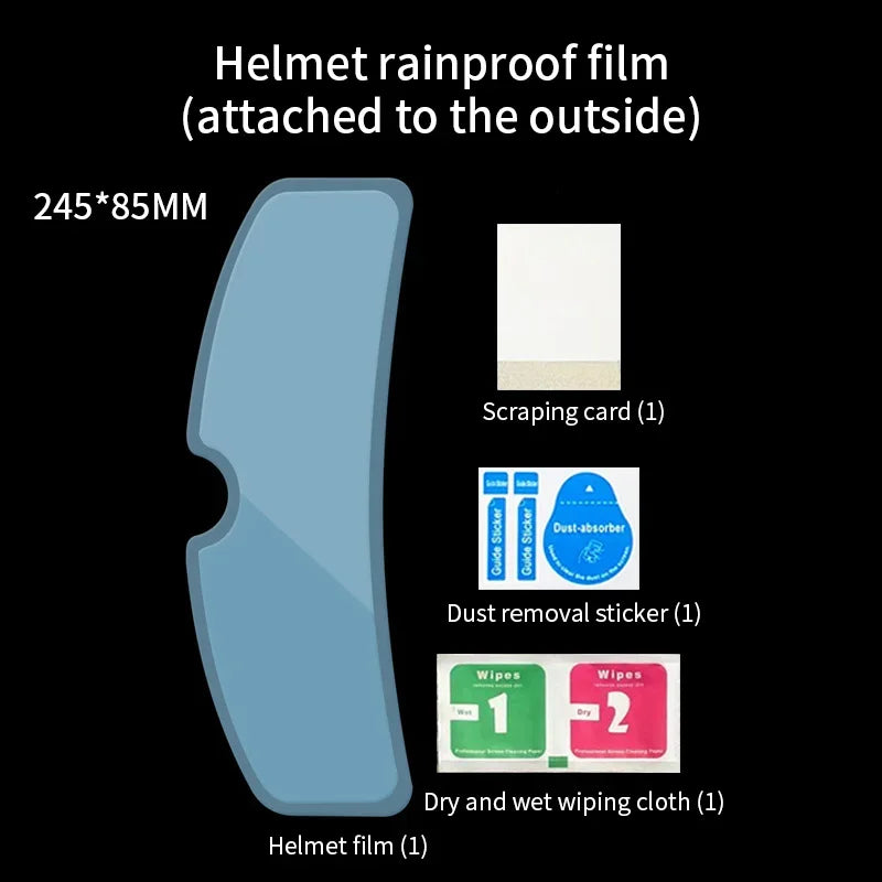 Motorcycle Helmet Clear Rainproof Anti-Fog Film – Nano Coating Sticker for Safety Driving, Durable Universal Helmet Accessory