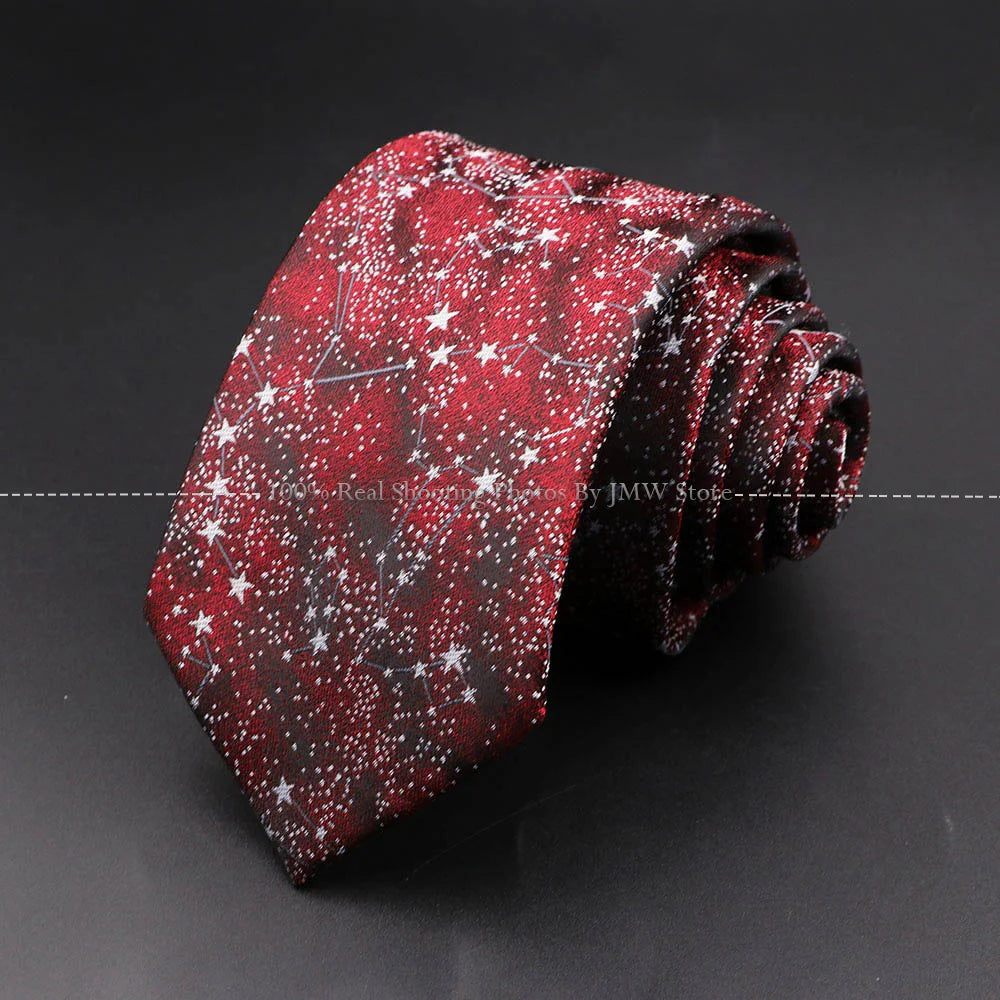 Men’s Wedding Floral Necktie - Wave Fireworks Meteor Flower Design Tie for Groom, Business & Formal Accessories Gift
