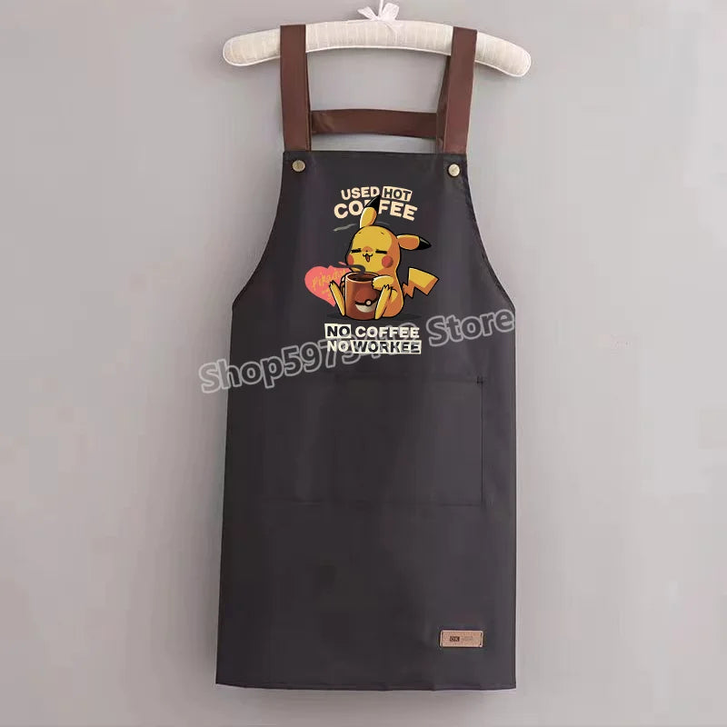 Pokémon Pikachu Waterproof & Oil-Resistant Apron — Durable Kitchen Cooking Workwear for Adults