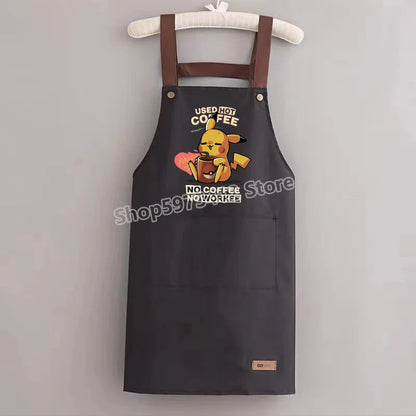 Pokémon Pikachu Waterproof & Oil-Resistant Apron — Durable Kitchen Cooking Workwear for Adults