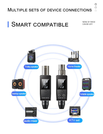 VK-38 UHF Wireless Microphone Converter – XLR Transmitter & Receiver for Dynamic Mic & Guitar