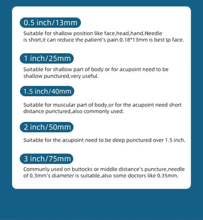 Zhongyan Taihe 500 Acupuncture Needles — Disposable Sterile Needles with Tube for Beauty & Massage