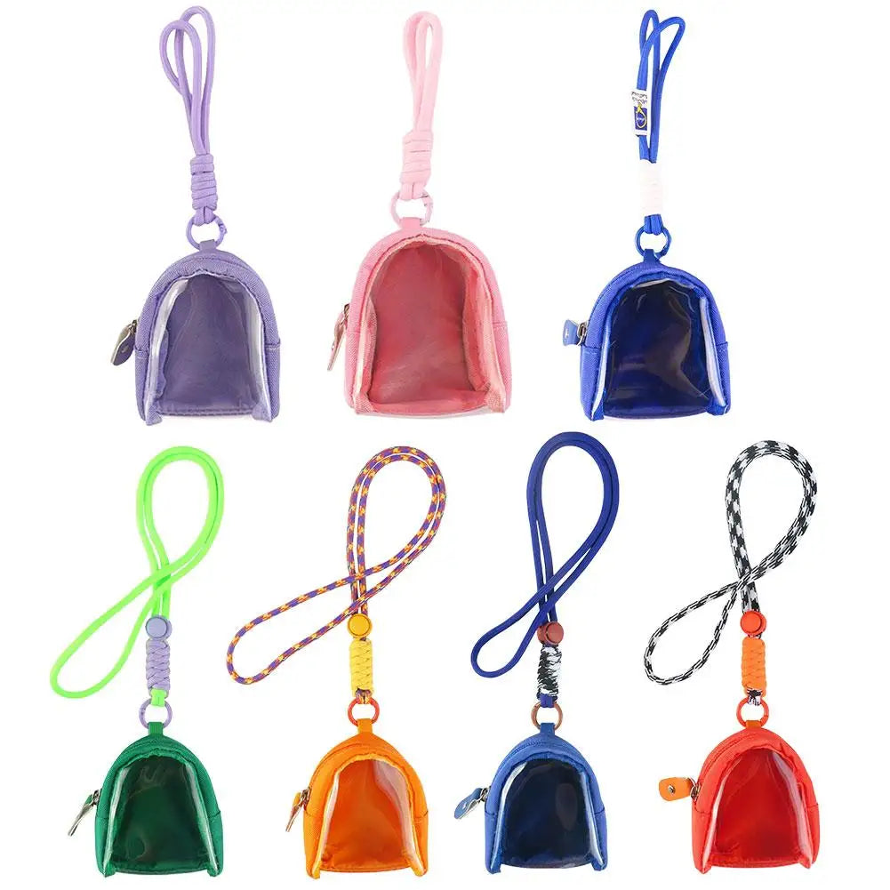 Tamagotchi Paradise Transparent Storage Bag - Portable Mini Display Case, Keychain Charm Organizer and Backpack Accessory